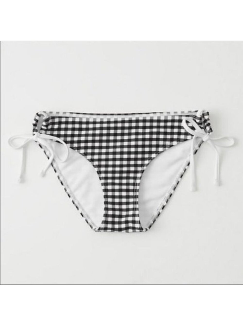 NWOT Abercrombie Fitch Swimsuit Checkered Side Tie Bikini Hipster Bottoms XS
